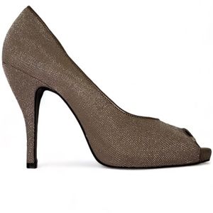 Vintage Gianni Bini Metallic Stiletto Open Toe Heels Size 8 1/2 GUC